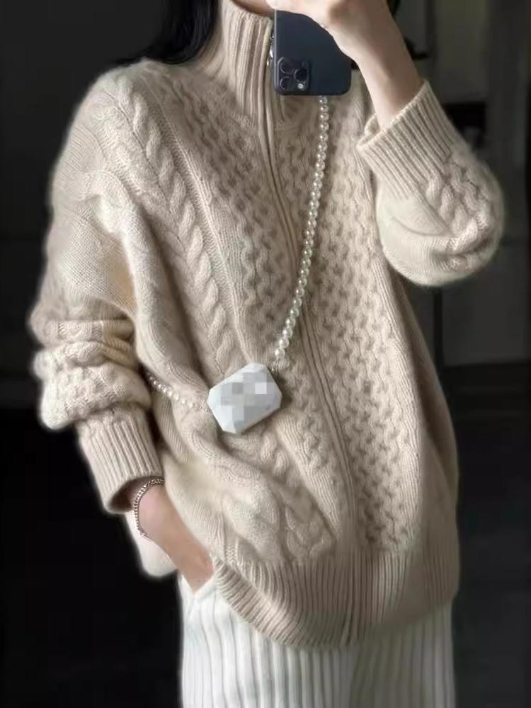 Dicke Kaschmir Strickjacke Rollkragen Damenschal - IdealeKleiden