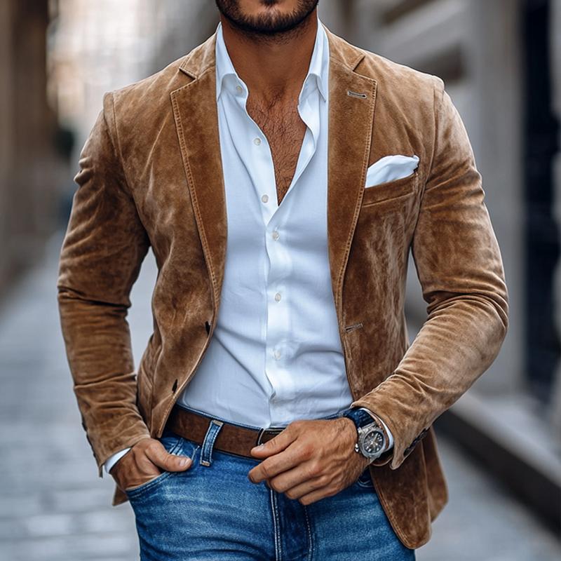 Herren Lederjacke Modern Slim Fit Design - IdealeKleiden