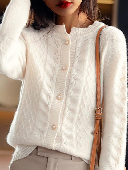 Cardigan stylé col montant moderne jacquard