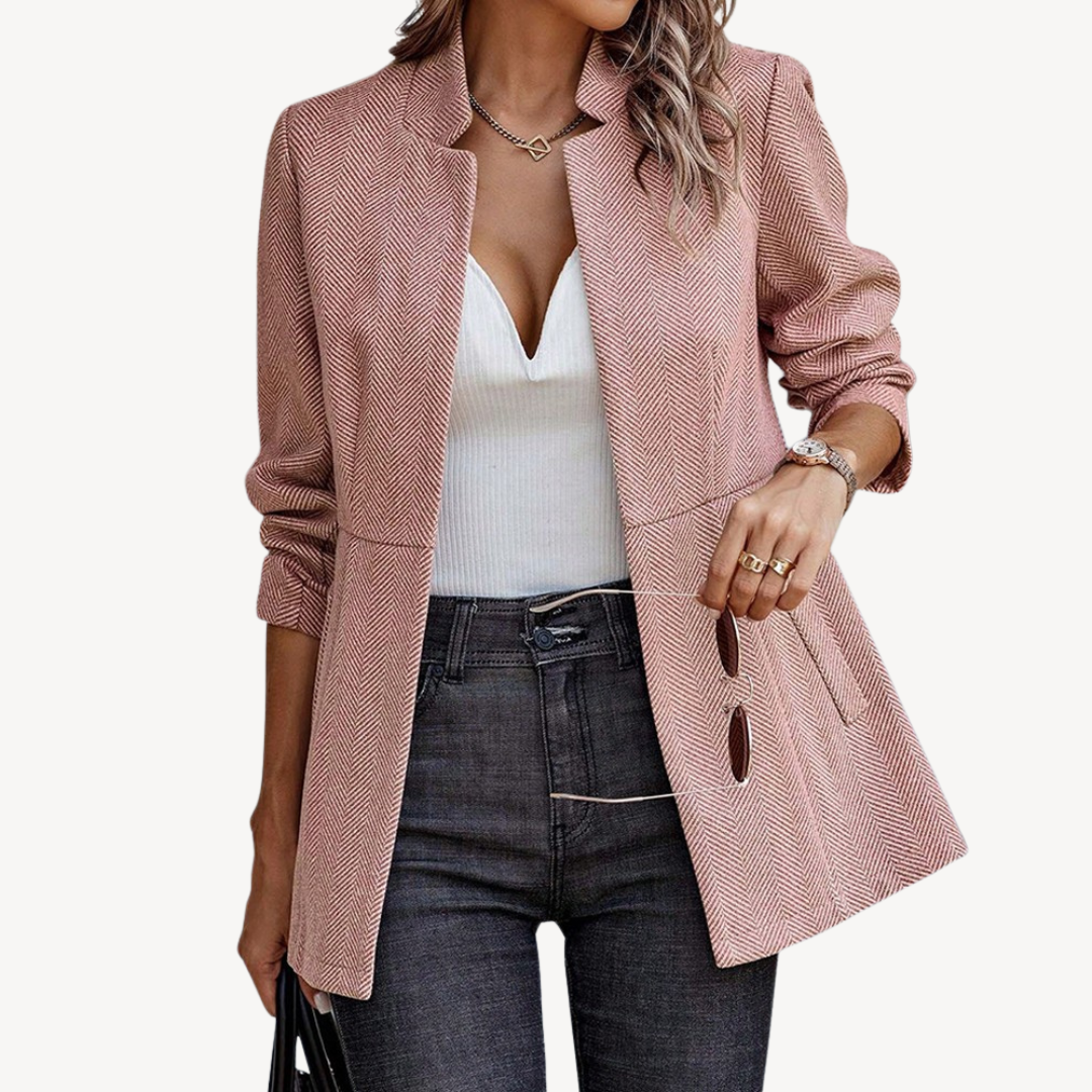 Blazer élégant pour femme à motif chevrons