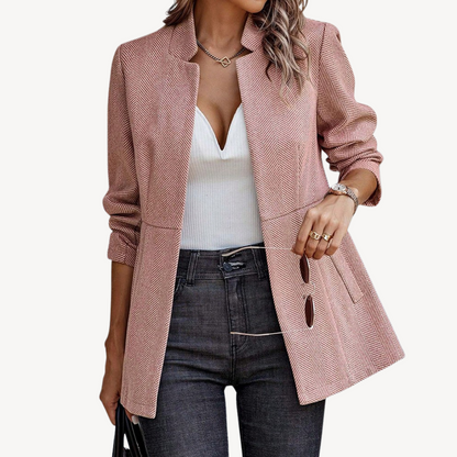 Blazer élégant pour femme à motif chevrons