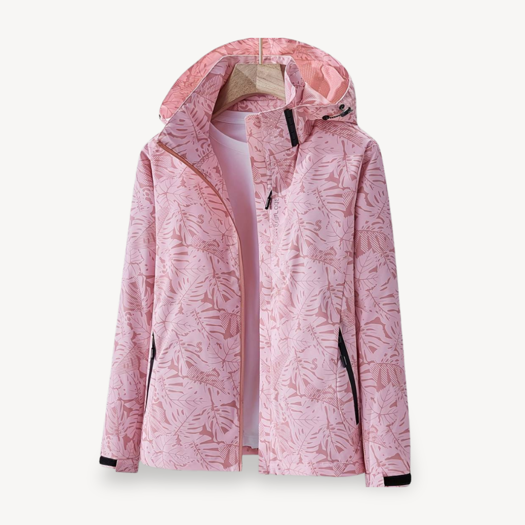 Veste de pluie imperméable femme motif feuilles