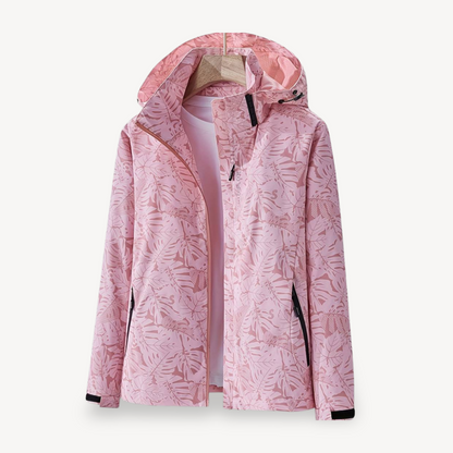 Veste de pluie imperméable femme motif feuilles