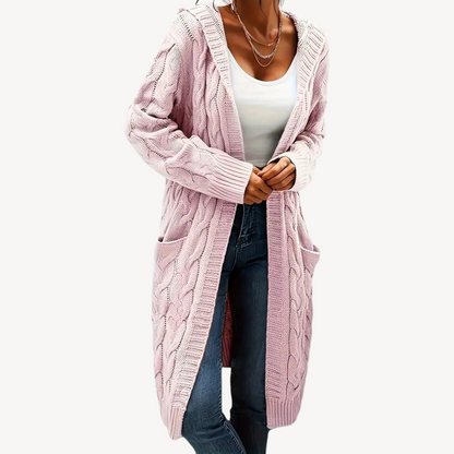 Cardigan à capuche confortable et chaud