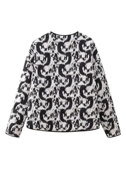 Gedruckter Damen Steppmantel Elegant - IdealeKleiden