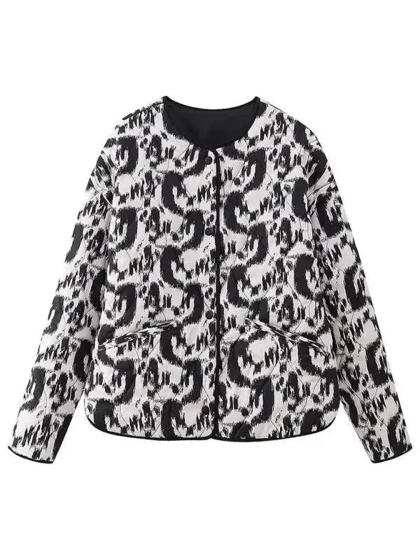 Manteau matelassé élégant pour femme avec imprimé