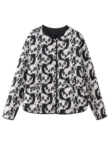 Manteau matelassé élégant pour femme avec imprimé