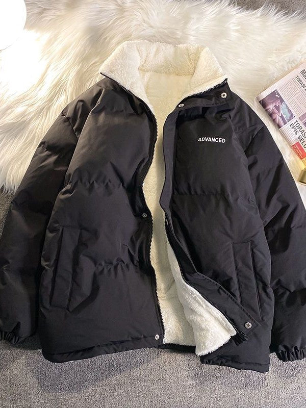 Veste courte matelassée unie pour femme, style sportif
