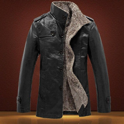 Stylische Leder-Windbreaker-Jacke Elegant - IdealeKleiden