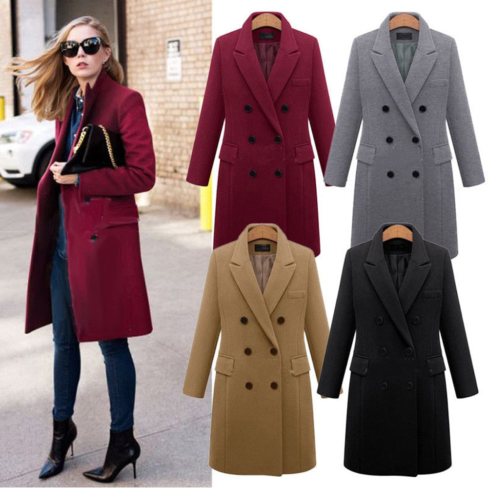 Luxus Wintermantel Elegant Schwarz Design - IdealeKleiden