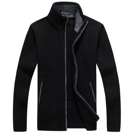 Herren Strickjacke Fleece Innenwarm - IdealeKleiden