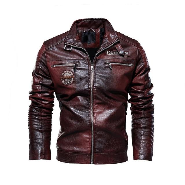 Blouson en cuir élégant noir qualité premium