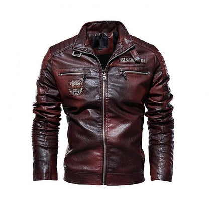 Blouson en cuir élégant noir qualité premium