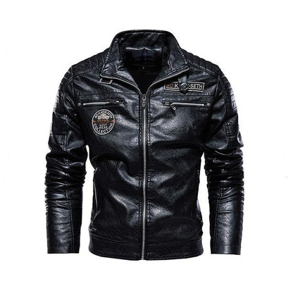 Blouson en cuir élégant noir qualité premium