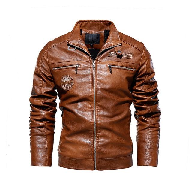 Blouson en cuir élégant noir qualité premium