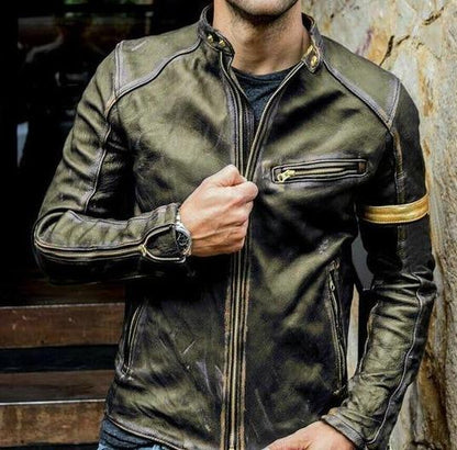 Élégante veste en cuir noir chaude et stylée