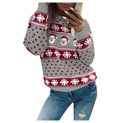 Pull de Noël femme festif motif flocon de neige