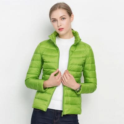 Doudoune matelassée verte pour femme