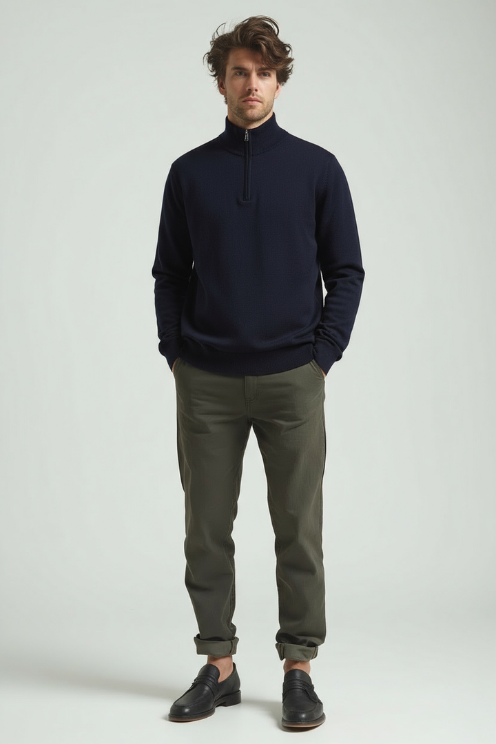 Pull homme slim fit zippé