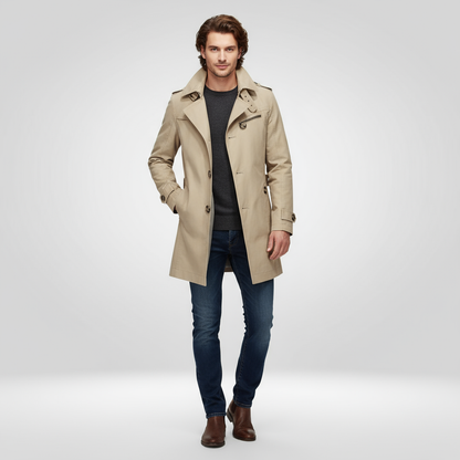 Herren Trenchcoat Klassisch Lang - IdealeKleiden
