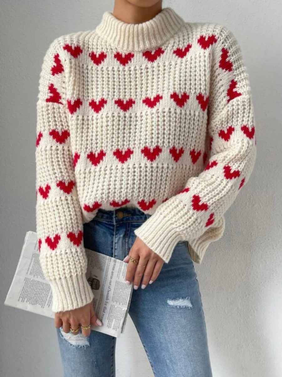 Damen Pullover Stehkragen Elegant - IdealeKleiden