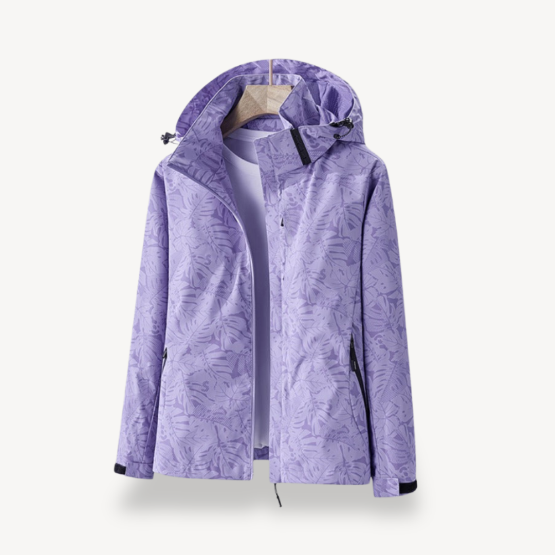 Veste de pluie imperméable femme motif feuilles