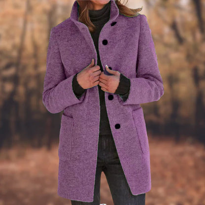 Manteau femme boutons élégant à la mode