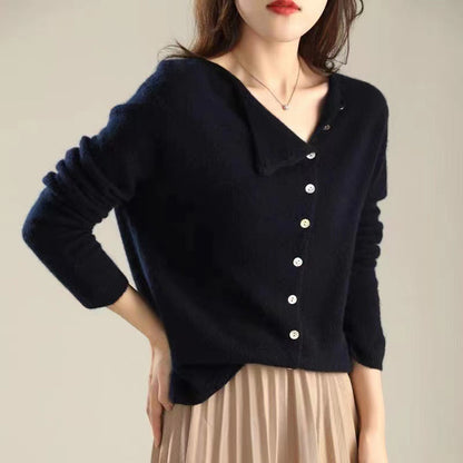 Pull en cachemire tricoté bordeaux femme