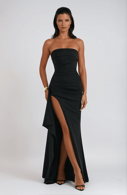 Elegantes Damen Maxikleid Mit Schlitz Für Abendveranstaltungen - IdealeKleiden