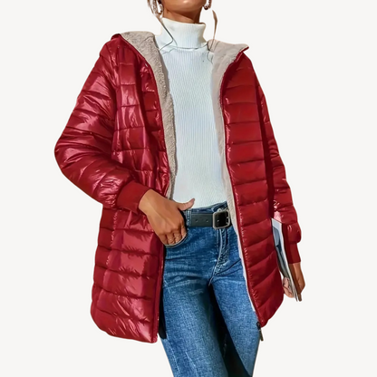 Doudoune femme avec doublure en fausse fourrure, chaude
