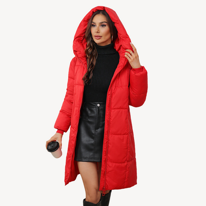 Parka chaud en duvet pour femme avec capuche