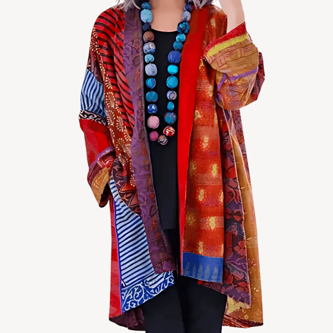 Cardigan Kimono Femme Élégant à Motifs Modernes