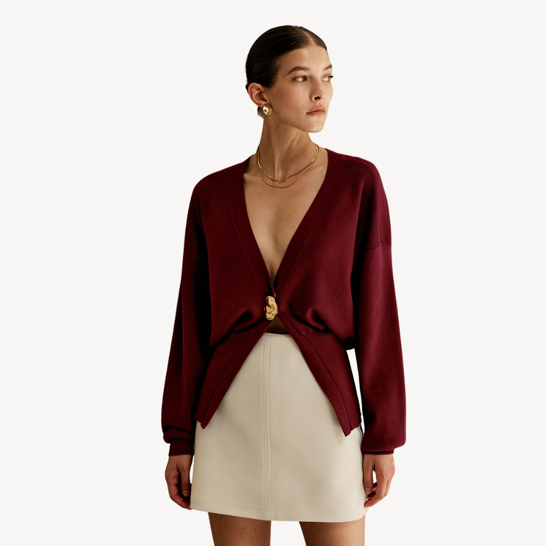 Gilet en tricot pour femme col en V moderne