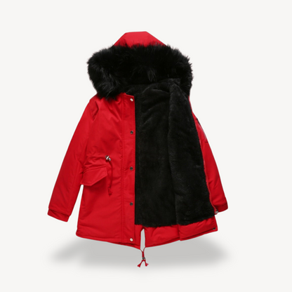 Parka d'hiver en fausse fourrure pour femmes