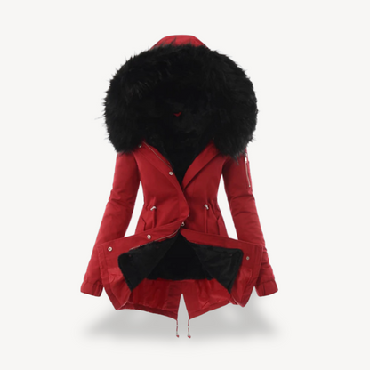 Parka chaud pour femme avec doublure en fourrure hiver