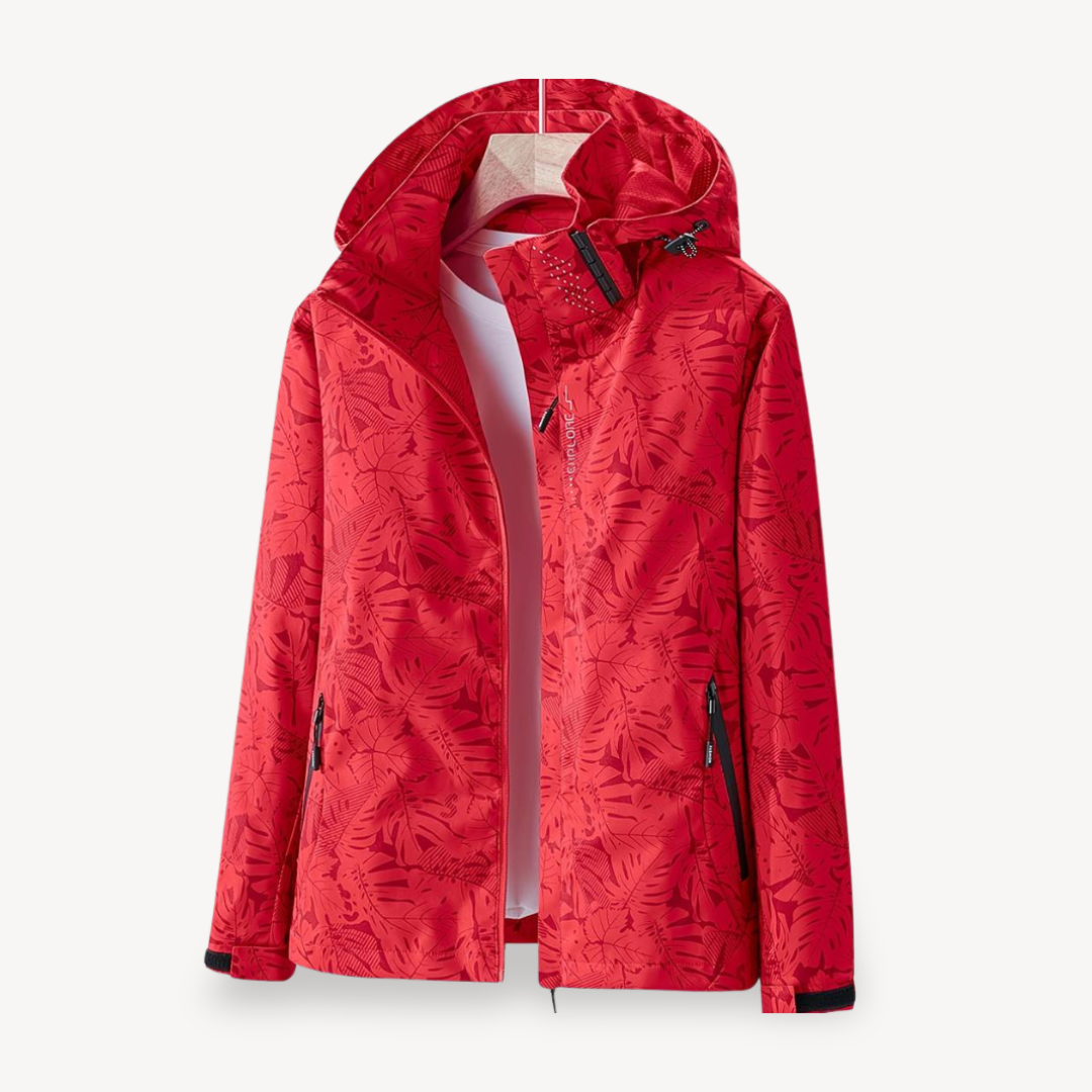 Veste de pluie imperméable femme motif feuilles