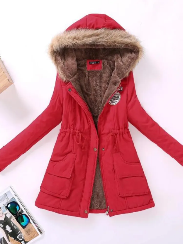 Parka slim chic à capuche pour femme