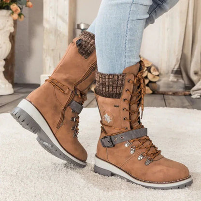 Bottes d'hiver imperméables femme Chaud Confort Adhérence