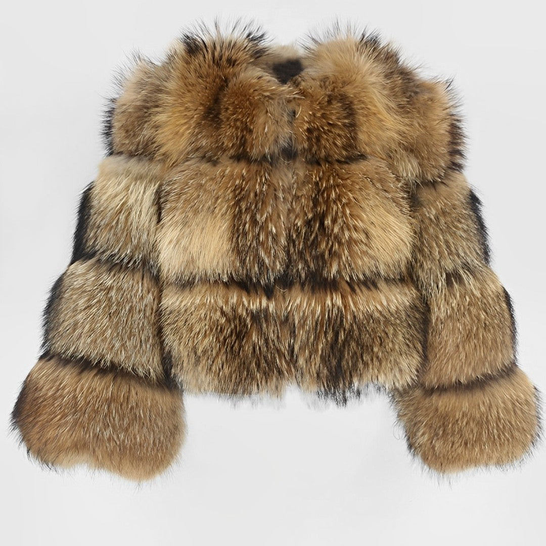 Manteau court stylé avec garniture en fourrure