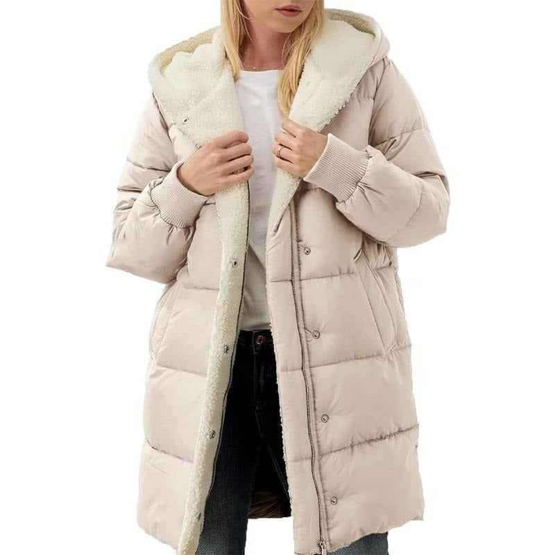 Manteau d'hiver femme coton capuche chaud