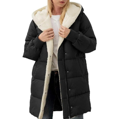 Manteau d'hiver femme coton capuche chaud