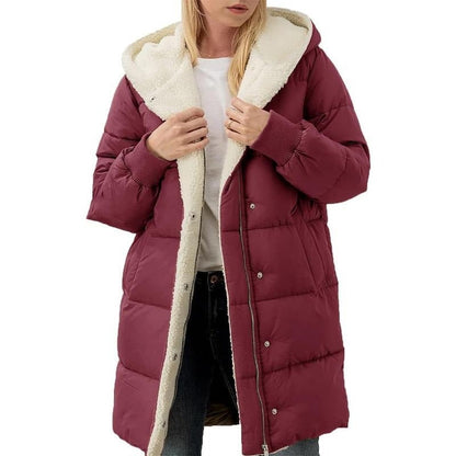 Manteau d'hiver femme coton capuche chaud