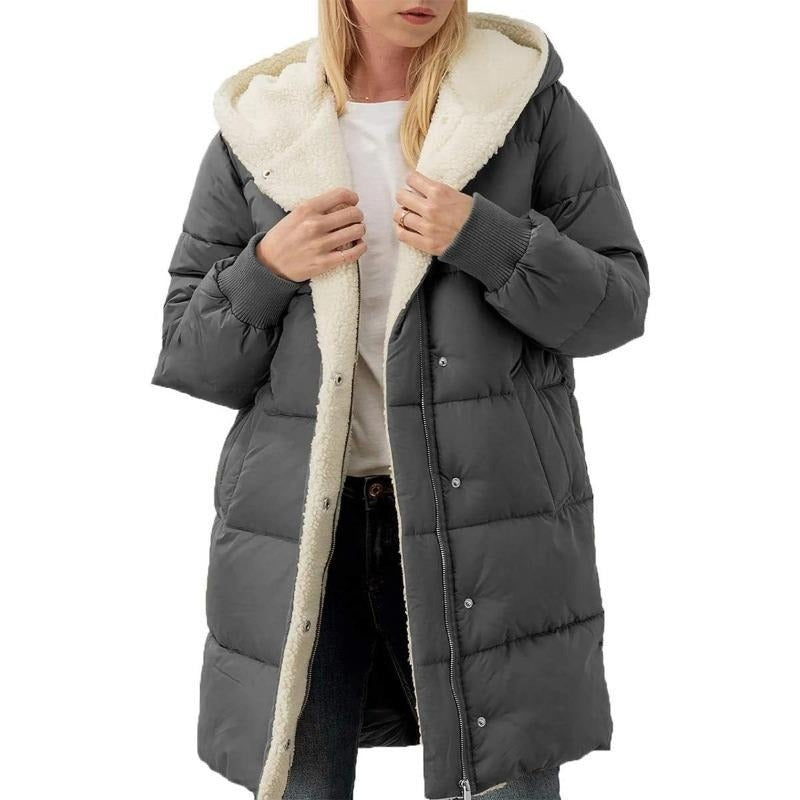 Manteau d'hiver femme coton capuche chaud