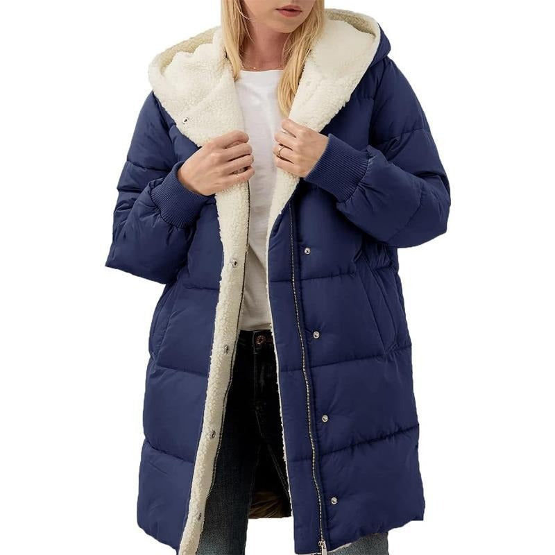 Manteau d'hiver femme coton capuche chaud