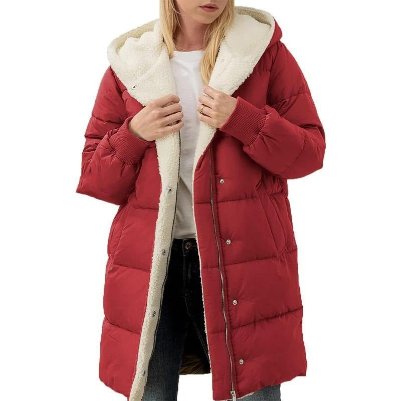 Manteau d'hiver femme coton capuche chaud