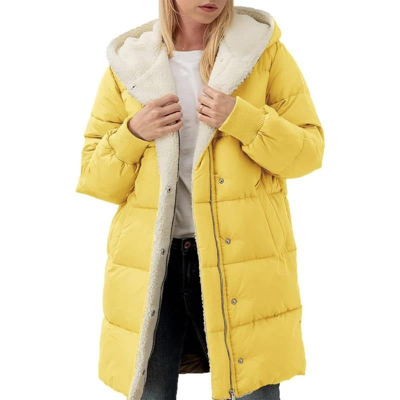 Manteau d'hiver femme coton capuche chaud
