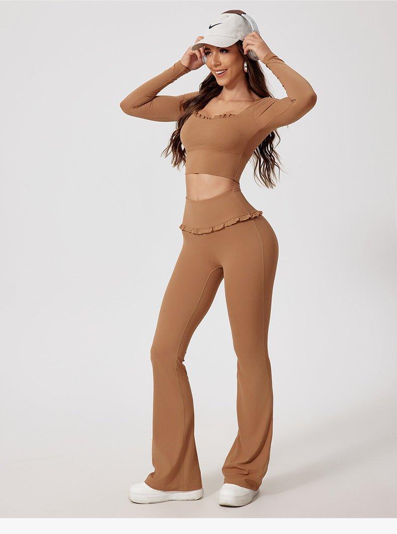 Yoga Pantalon Femme Qualité Volants Détail