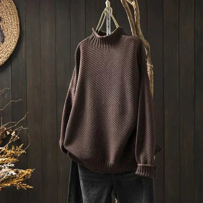 Sweat-shirt oversize confortable Col roulé