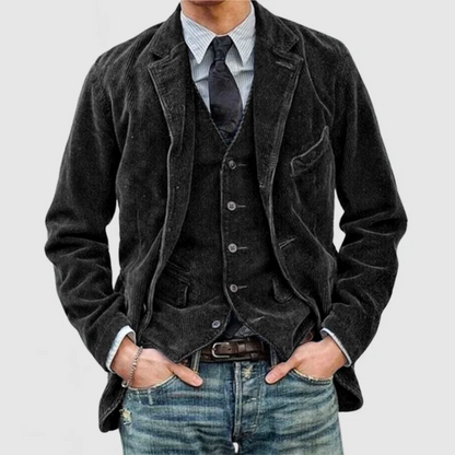 Herren Jacke Modern Reverskragen Knopf - IdealeKleiden