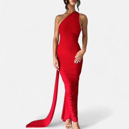 Robe longue femme, design élégant épaules dénudées